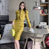 Комплект, костюм, лонгслив, куртка, платье, легкий роскошный стиль, изысканный стиль