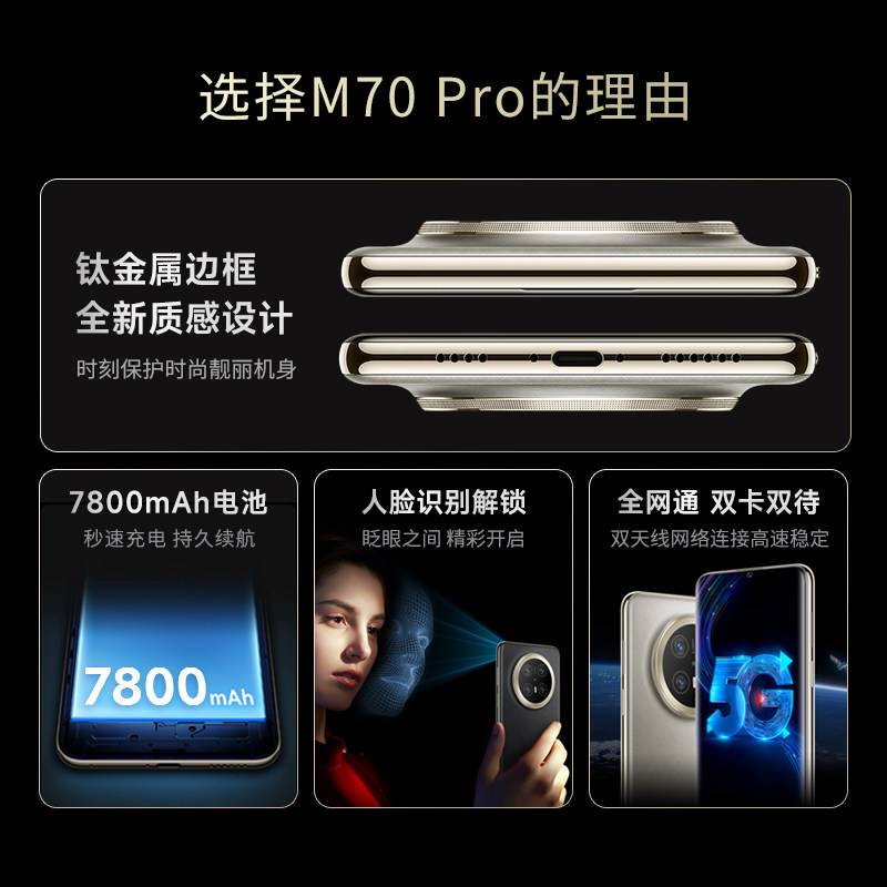2026 New Original Brand New Genuine 5g Full Network Compatible Senior Phone with Ultra-Long Standby, Large Screen, Large Font, Loud Sound, Full Network Compatibility, Suitable for Elderly, Men, Women, and Students, Affordable Smartphone M70Pro