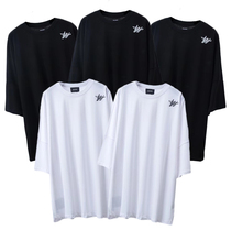  We11 Korean version Done Korean version W letter printing Oversize short-sleeved T-shirt men and women simple Xinjiang cotton half-sleeved summer