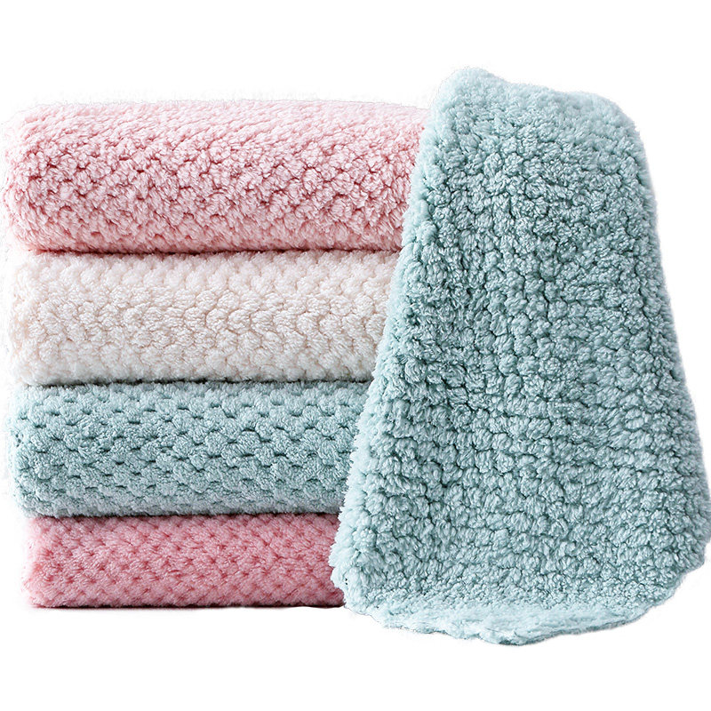 Household dishcloth is not easy to be stained with oil dishcloth kitchen absorbent towel is not easy to shed hair wiping tablecloth housework cleaning artifact