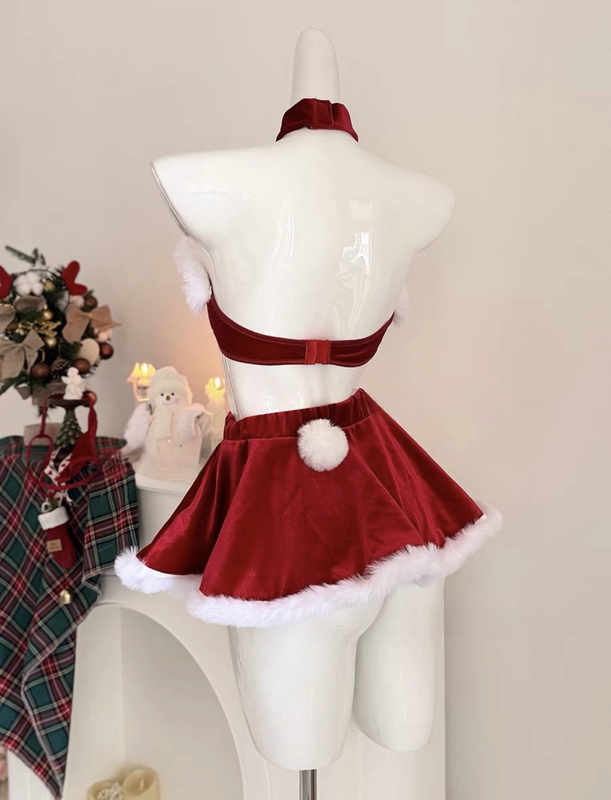 New Year Red Bunny Girl Costume Cosplay Outfit Christmas Uniform Pure Desire Set Rabbit Sexy Pajamas Autumn and Winter New Year Red Bunny Girl Costume Cosplay Outfit Christmas Uniform Pure Desire Set Rabbit Sexy Pajamas Autumn and Winter