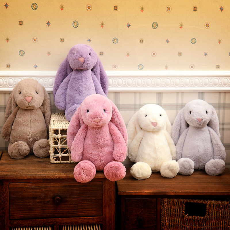 Comforting rag doll children's doll cute lop-eared little white rabbit plush toy doll girl sleeping on bed - Taobao