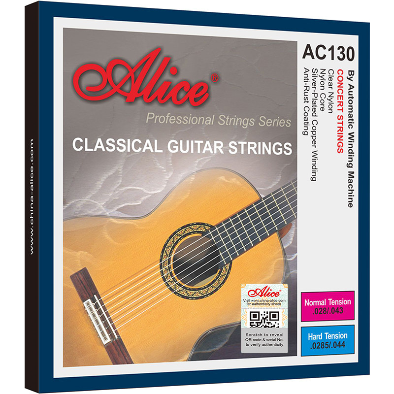 AC130 classical guitar string transparent nylon light string silver-plated copper winding string anti-rust coating N028 standard string