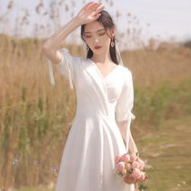 White small evening gown small crowns for wedding French dress accompanied bridesmaids betrothed dress normally can wear female summer