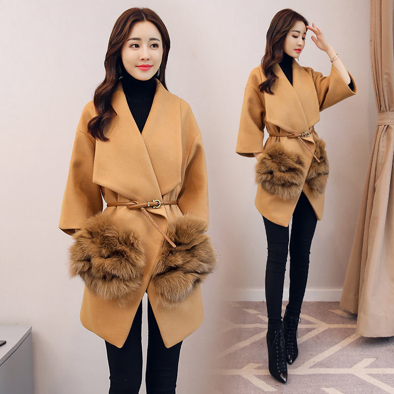 Gross coat female thickening plus cotton winter 2022 new medium long version Korean version loose with slim subs.