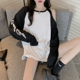 Модная футболка, платье-футболка, осенняя юбка, длинный лонгслив, коллекция 2021, популярно в интернете, средней длины