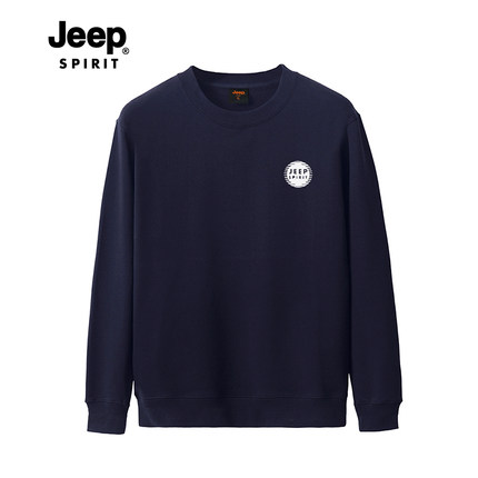 JEEP/吉普卫衣20冬季加绒圆领运动休闲长袖加厚套头衫百搭上衣男