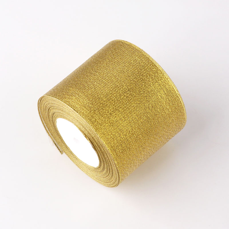 7.5Cm Wide, 22M Long (Gold)decorate Golden onion Material Science DIY Cake box a birthday present decorate Silk ribbon bow Silver Ribbon Enclosure Ornament belt