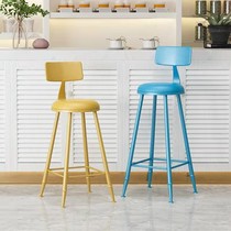 Bar chair black high stool iron home back bar stool table and chair modern simple color bar chair high chair