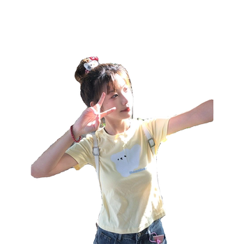 ເສື້ອຍືດແຂນສັ້ນ dopamine ສີເຫຼືອງໜ້າຮັກລູກໝາບ່າຂວາ