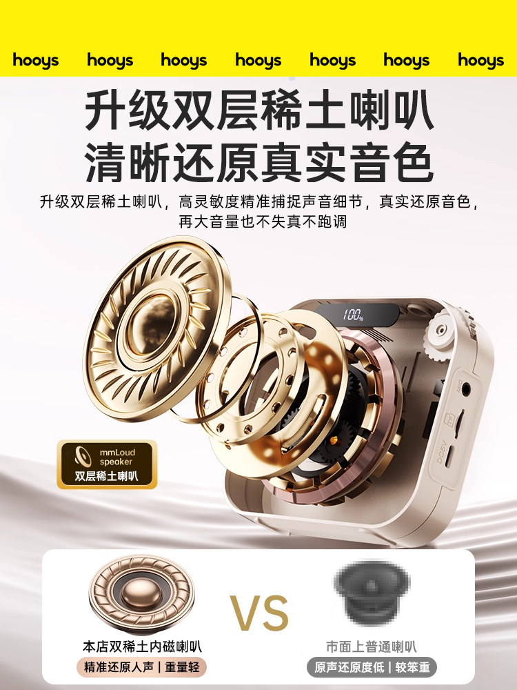 Little Bee Amplifier Teacher's Special Speaker for Class Tour Guide Lavalier Ear Microphone Wireless High Volume