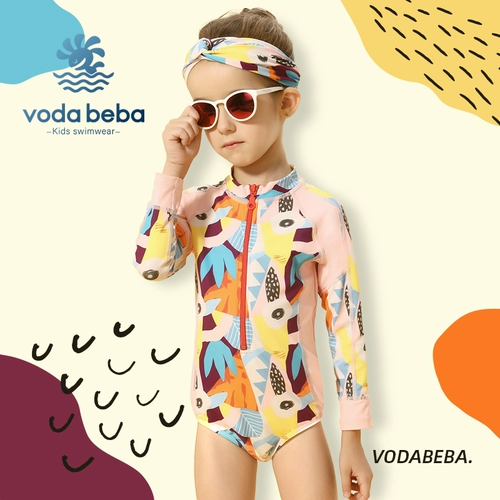 Брендовый детский купальник, солнцезащитный крем, лонгслив, подходит для подростков, в западном стиле