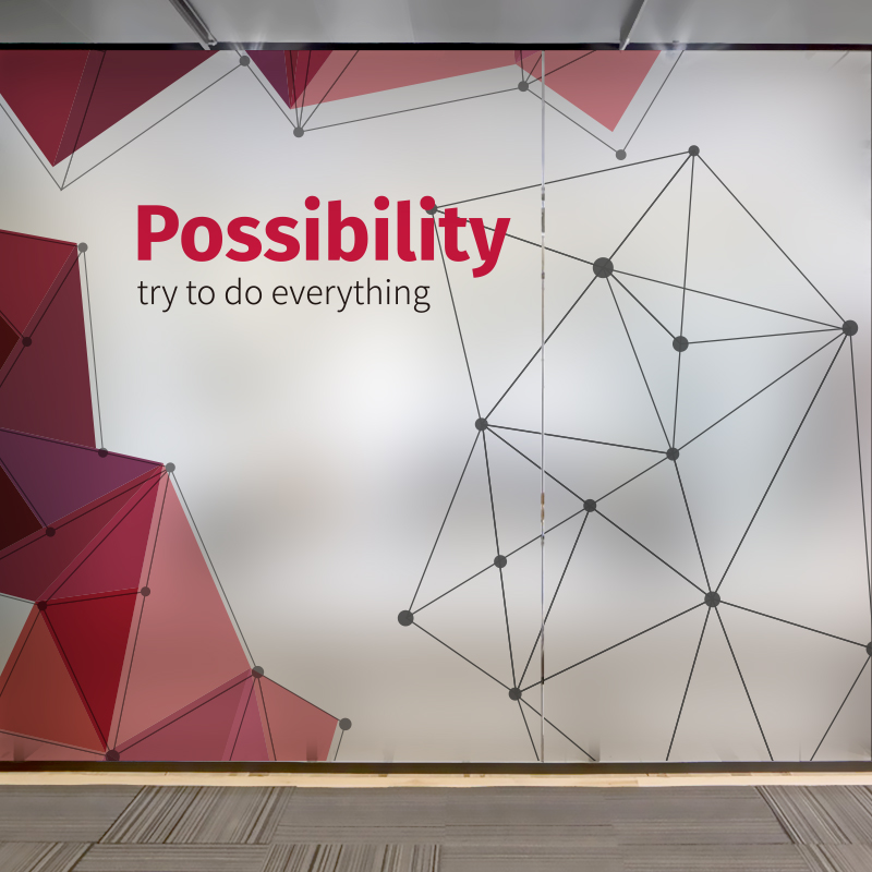 Business electrostatic stickers Frosted stickers Company business doors and windows glass film Office decoration glass sticker painting