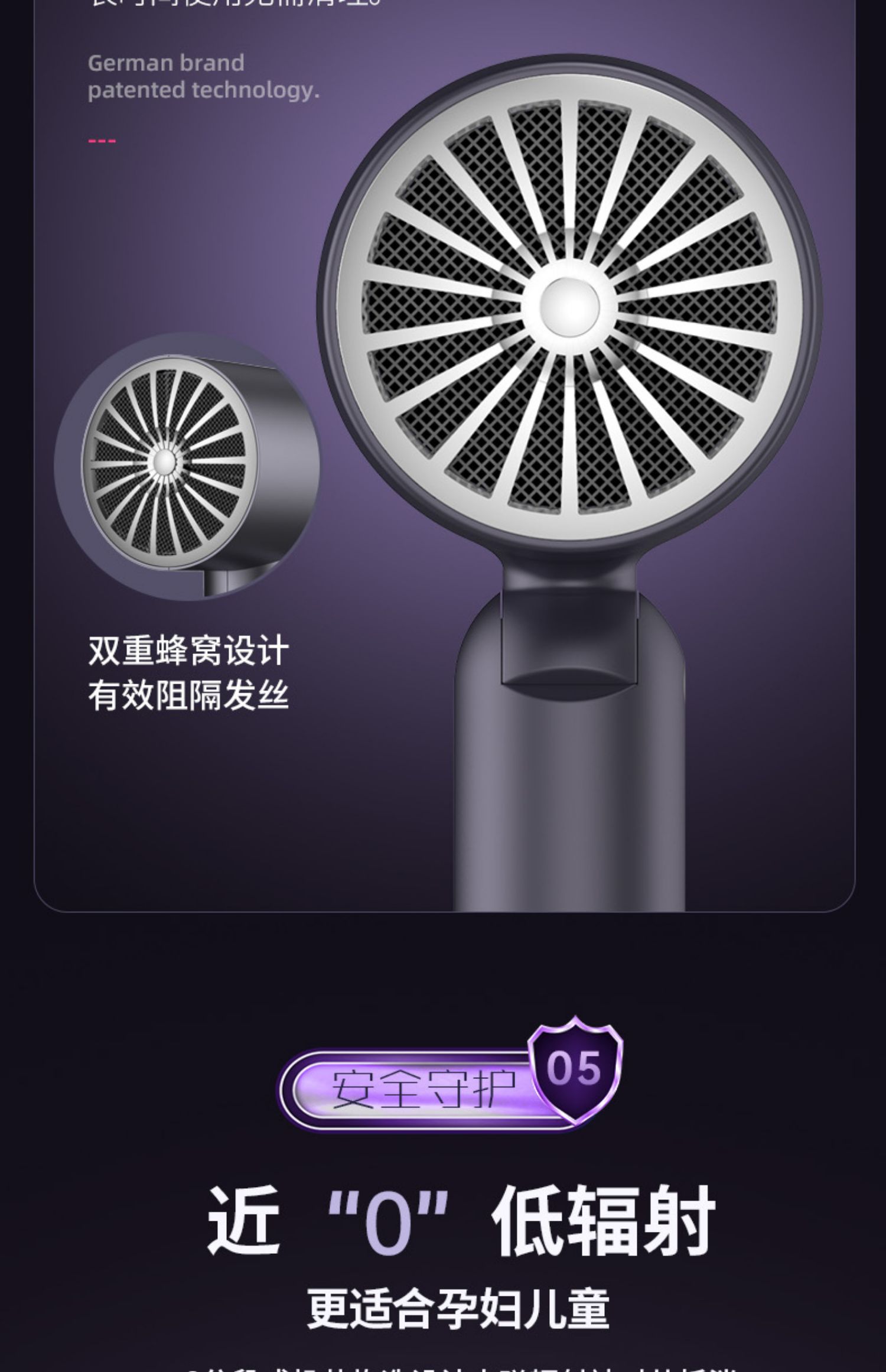 德国Juetata发廊电吹风机家用负离子护发大功率风力恒温速干风筒