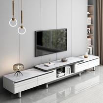 TV cabinet modern and simple 2024 new slate retractable living room household small apartment floor-standing coffee table TV cabinet
