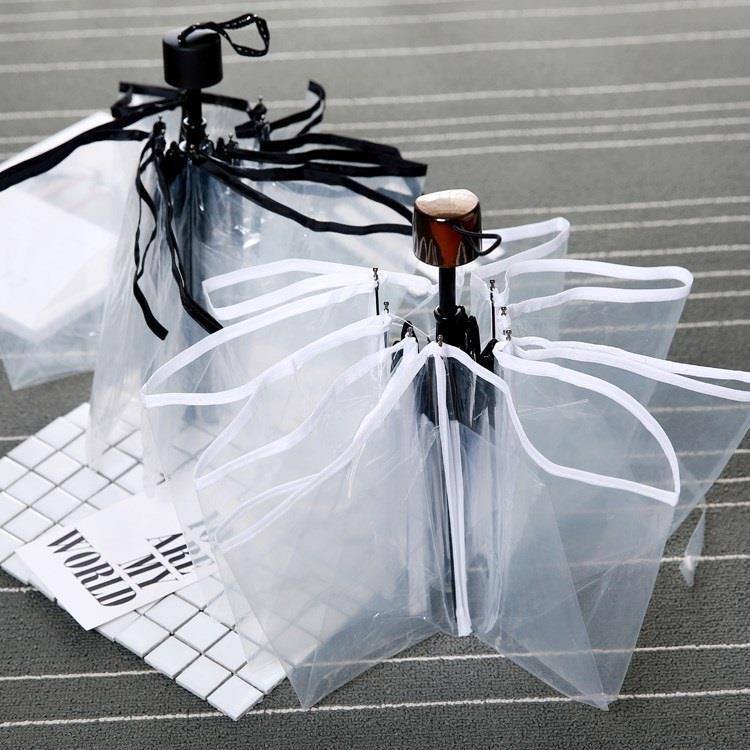 Transparent Folding Reinforced Eight-Bone Extra-Large Wind-Resistant Double Umbrella 70% off Transparent Umbrella for Men and Women