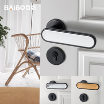 Silent door lock Indoor household split lock Light luxury white magnetic wood door lock Door handle Minimalist bedroom door lock