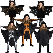 Halloween trẻ em trang phục dơi áo choàng phù thủy đầu lâu áo choàng catwoman quần áo Đảng trang phục hóa trang