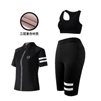 Футболка, спортивный бюстгальтер, штаны, короткий рукав