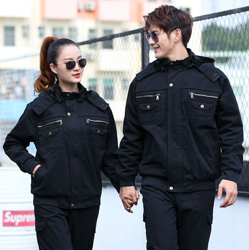 Зимний хлопковый комплект для работы, куртка, дорожная бархатная униформа, увеличенная толщина