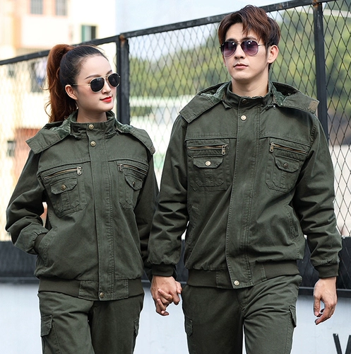 Зимний хлопковый комплект для работы, куртка, дорожная бархатная униформа, увеличенная толщина