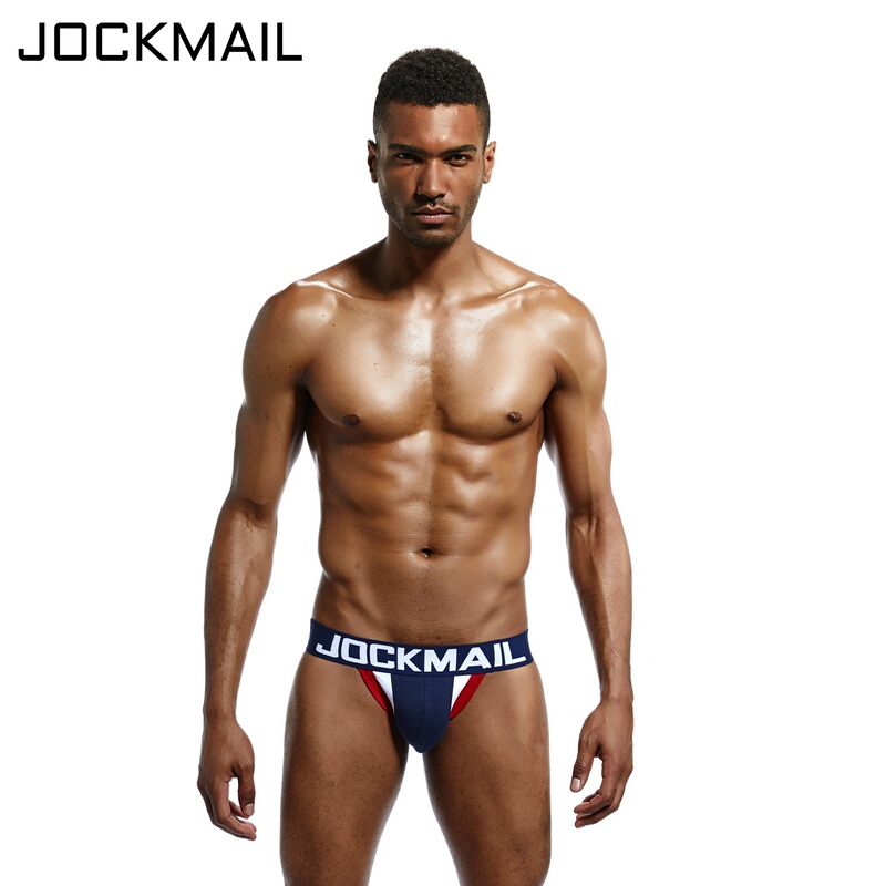 Jockmail Men's Double Thong Underwear Cotton Sexy Hollow Breathable Low-Waist T-Pants Butt-Lifting Sports Fitness Thong