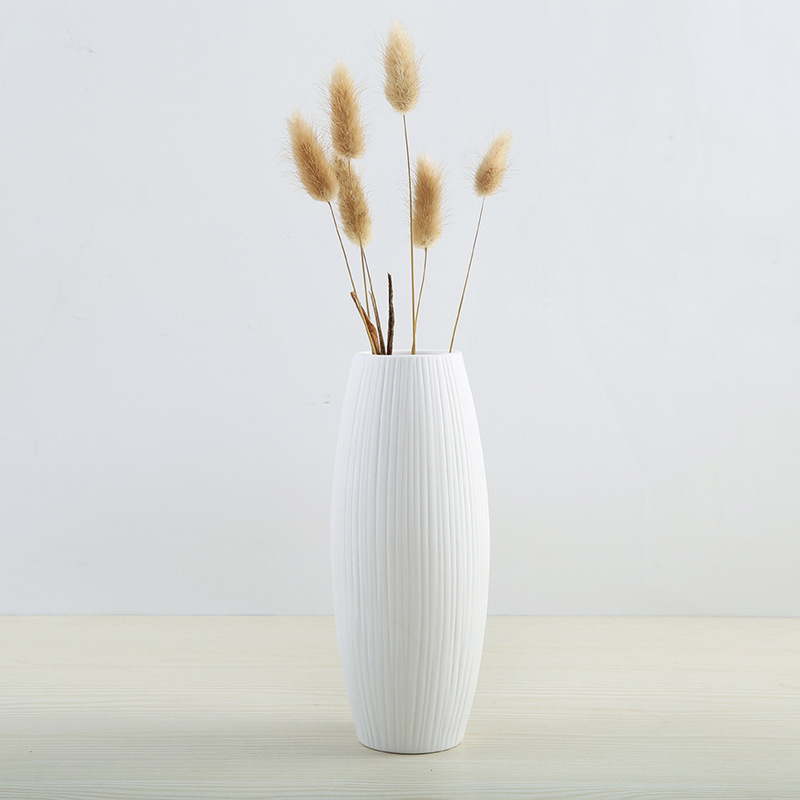 The Nordic ins wind dehua decoration crafts dried flowers flower arrangement household furnishing articles white porcelain vase