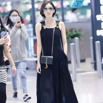 Star Guli Na Za with 21 summer silk strap long dress Beach strap slim fairy beach dress