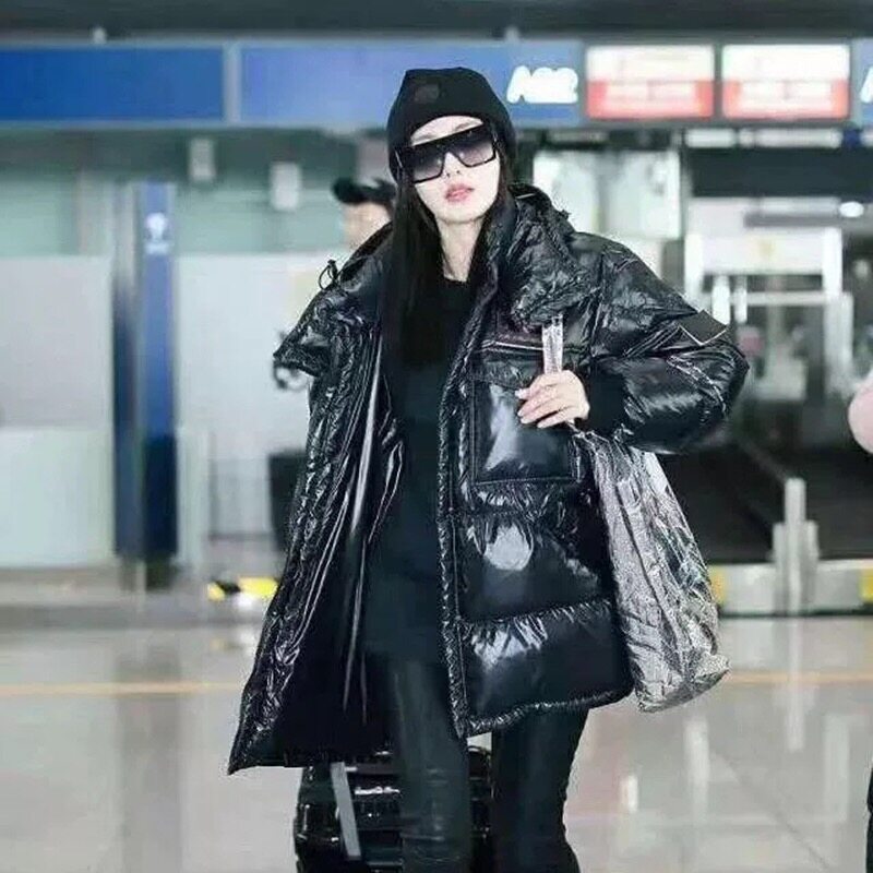 2021 Winter new stars Zhang Tianyi Song Qian Tongan Relaxed Casual Even Cap Thickened Couple Down Jacket Female Coat