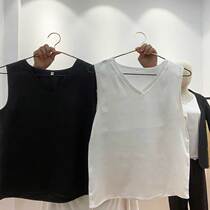 Silk sliding satin white small harness vest female Charlesilk vest with a suit sexy outside wearing the bottom ice