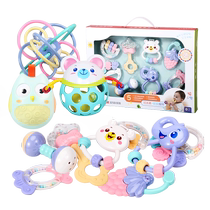 Rattle baby can chew and grasp training hand drum newborn baby rattle educational toy 0-1 years old