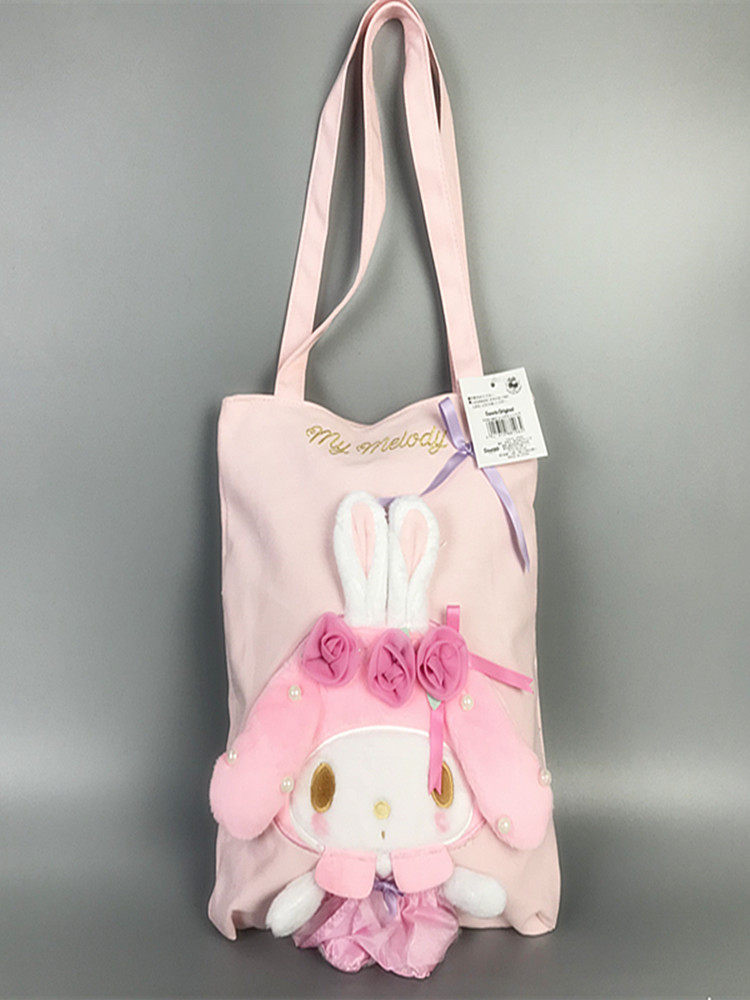 CUTE JAPANESE CARTOON THREE-DIMENSIONAL MELODY SHOULDER BAG GIRLY SOFT GIRL MAKEUP BAG LARGE CAPACITY TOTE BAG GIFT