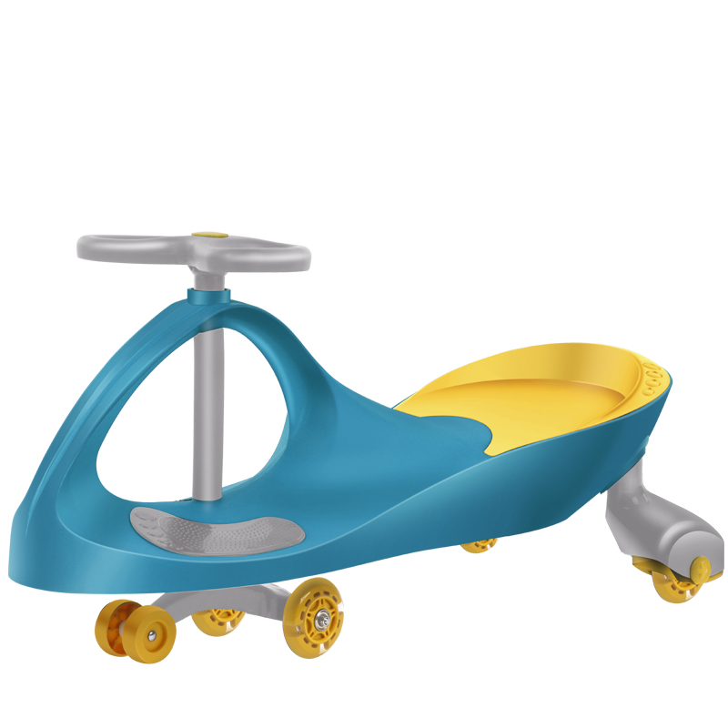 Makaland Silent Wheelpermanent swing car children Yo yo Universal wheel Anti rollover Gliding 1 year baby Toys Swing car Niuniu car