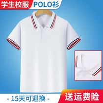Girl polo shirt white cotton childhood polo shirt short sleeve girl t-shirt elementary school student polo shirt thin school uniform