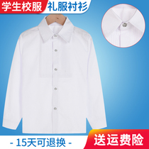 Childrens white shirt boy white shirt show host Spring and Autumn dress baby shirt long sleeves British wind