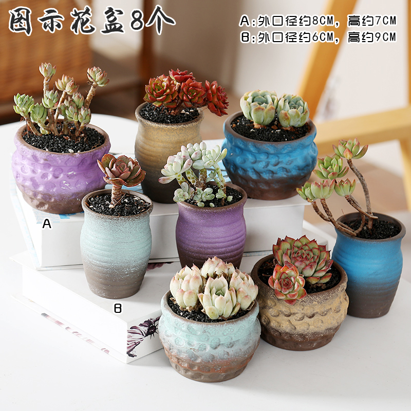 Fleshy large special breathable simple retro new basin exchanger with the ceramics flower POTS potted plant coarse pottery diameter from running