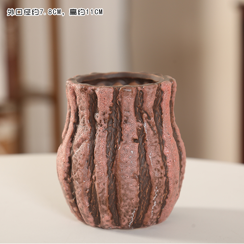 Ceramic flower pot blasting crack zhuang zi end coarse pottery, fleshy special breathable individuality creative indoor large meat meat to restore ancient ways