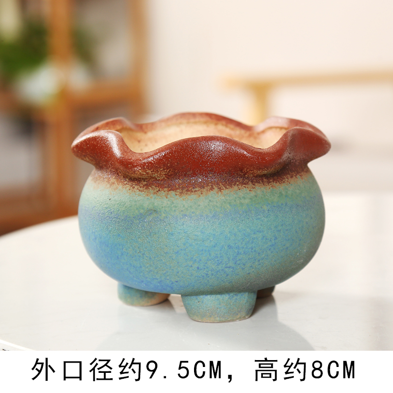 End coarse pottery flowerpot more meat large ceramic flower pot in contracted to sell creative move platter breathable interior