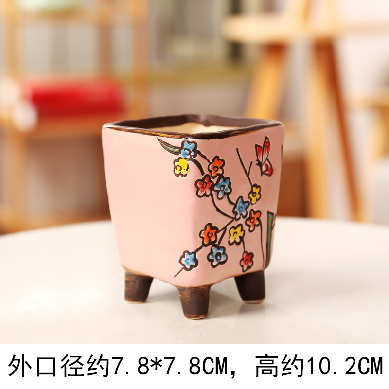 End the hand - made feast or more meat flowerpot more high - End ceramic flower pot in indoor simple move new specials