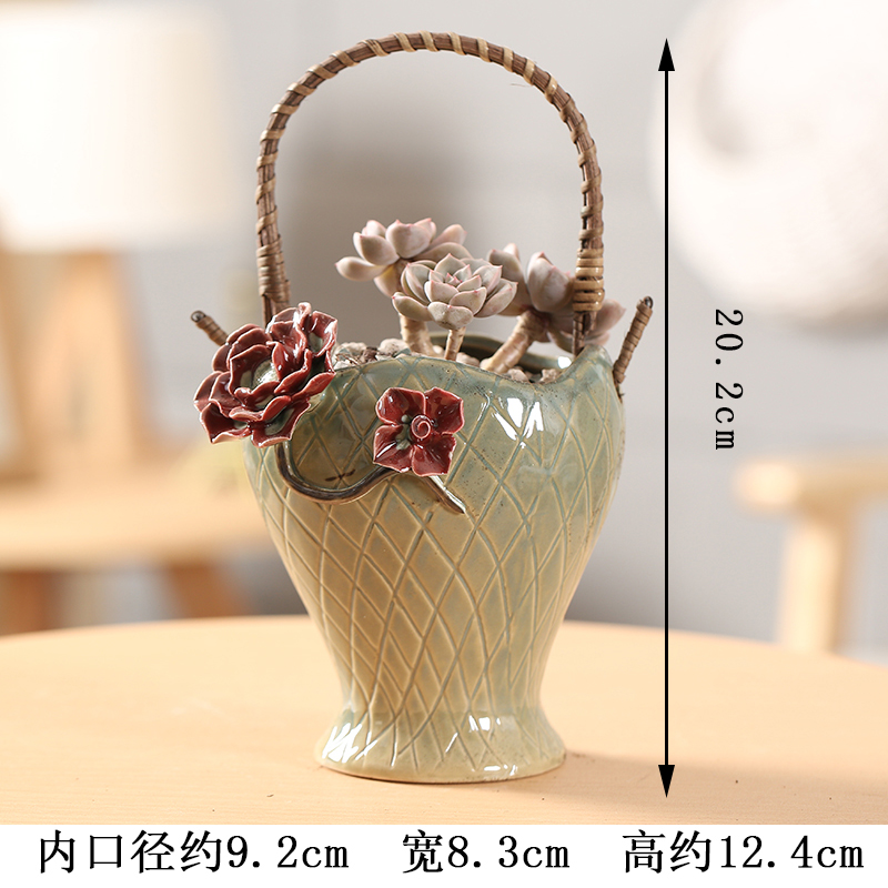 End more meat flowerpot ceramic Korean knead cost of large diameter combination platter flesh flowerpot flower basket basin is on sale