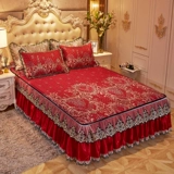 Шелковый коврик, комплект, покрывало для домашнего использования, можно стирать, 3 предмета, 1.5м