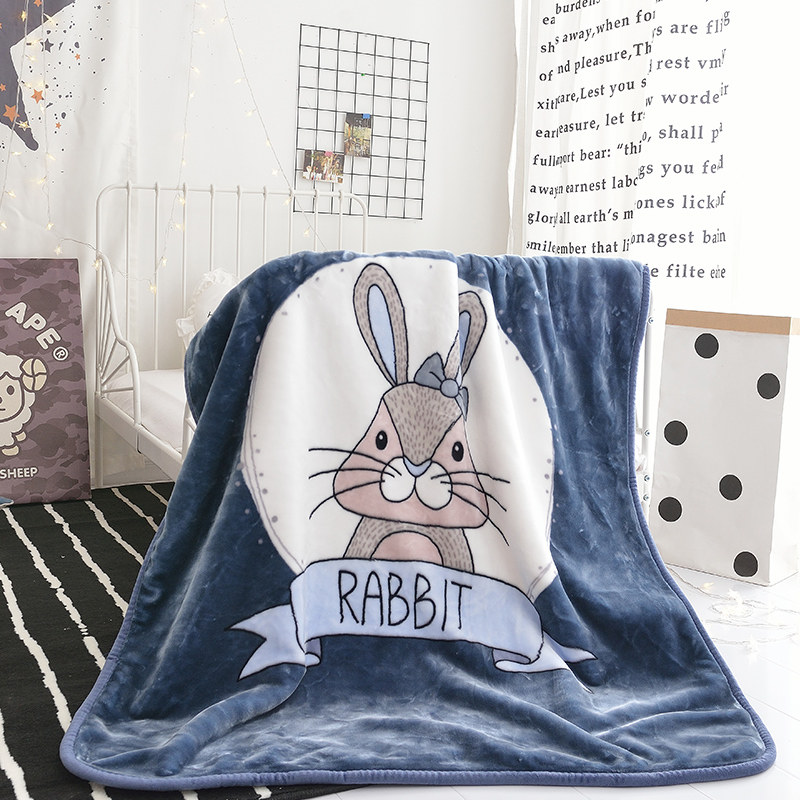 Cartoon children's blanket Double thickened winter kindergarten nap cloud blanket Baby quilt Coral velvet cover blanket
