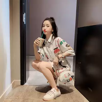 Hong Kong medium and long version short sleeve T-shirt skirt women 2021 new clothes missing polo shirt loose clothes Harajuku