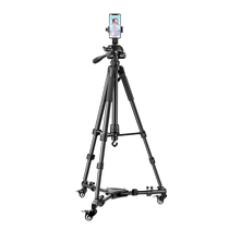 Mobile Phone Mobile Live Bracket Single Counter Camera Tripod Pulley Shooting vidéo Microfilm Universal Micro-single triangulaire portable support frame with rollers with roues