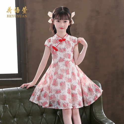 Ципао, летнее платье, юбка, детская летняя одежда, летний наряд маленькой принцессы, китайский стиль