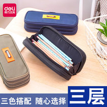 Right-hand Pen Bag Large Capacity Male Child High School Pencil Case Pencil Case Brief Multifunction Primary School Student Stationery Bag Germination Mesh Red Multilayer Pencil Bag Pen Box Girl Version Cloth Bag Cheap