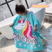 Child bath towel cloak can be worn with cap bathrobe pure cotton gauze newborn baby baby bath ultra soft absorbent large number
