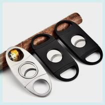 Cigar scissors three-in-one scissors cigar tobacco cutter portable stainless steel cigar round scissors scissors