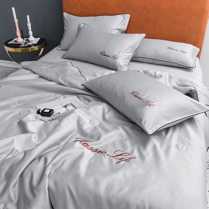 Ice silk cool mat four pieces of mattress winter and summer dual-use non-slip soft mat washable with washable cool to be able to be folded