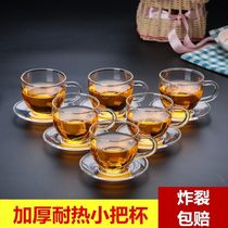  With ear small tea cup 6 only heat resistant glass small to make the cup Kung Fu glass water glass with a small cup